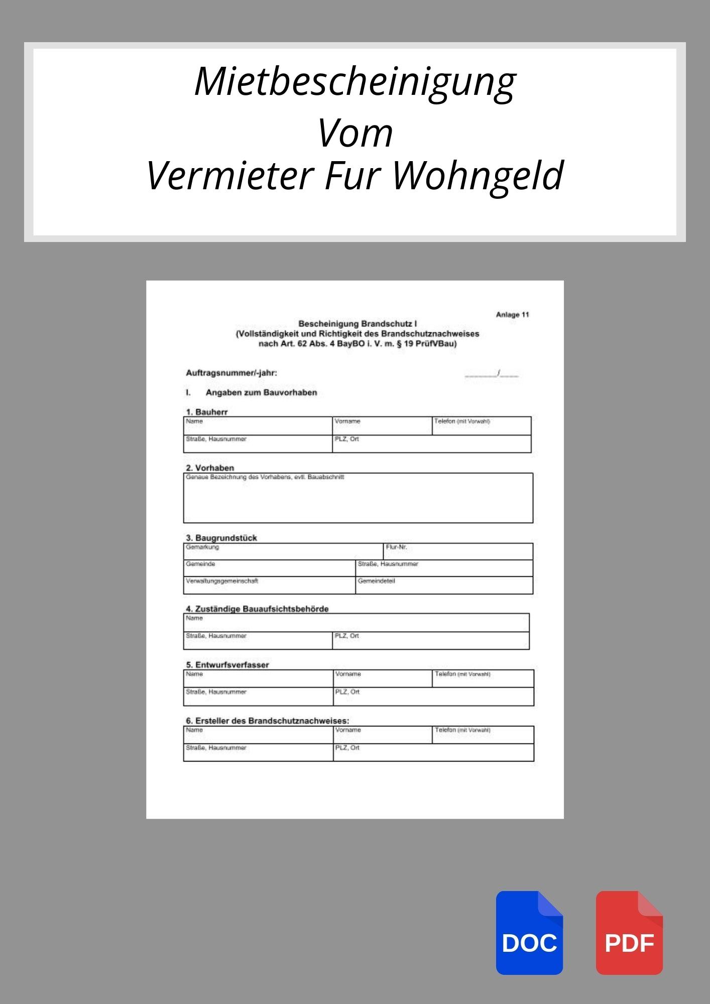 Mietbescheinigung Vom Vermieter Für Wohngeld